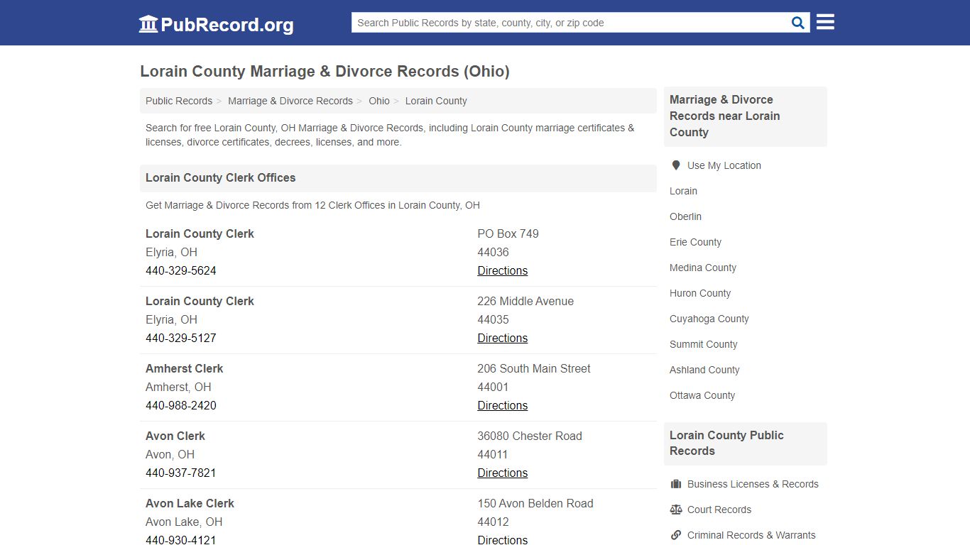 Free Lorain County Marriage & Divorce Records (Ohio ...