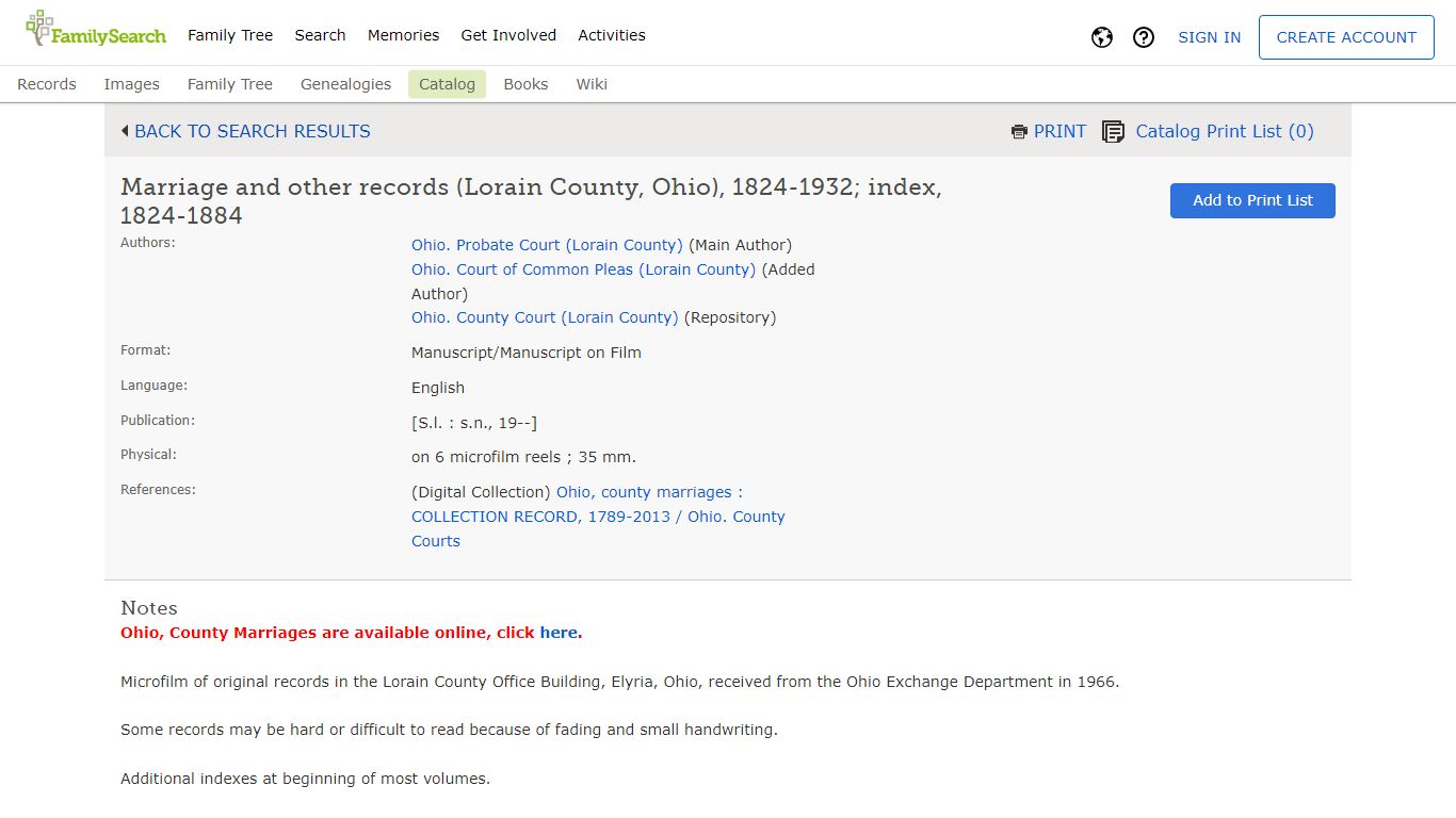 Marriage and other records (Lorain County, Ohio), 1824 ...